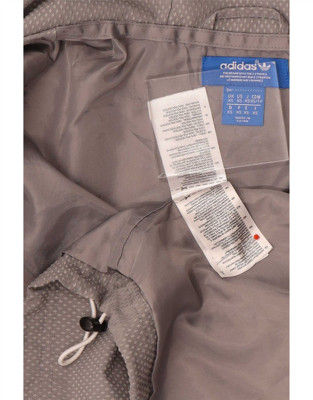 Adidas Mens Hooded Rain Jacket UK 34 XS Cinza Colourblock Poliéster