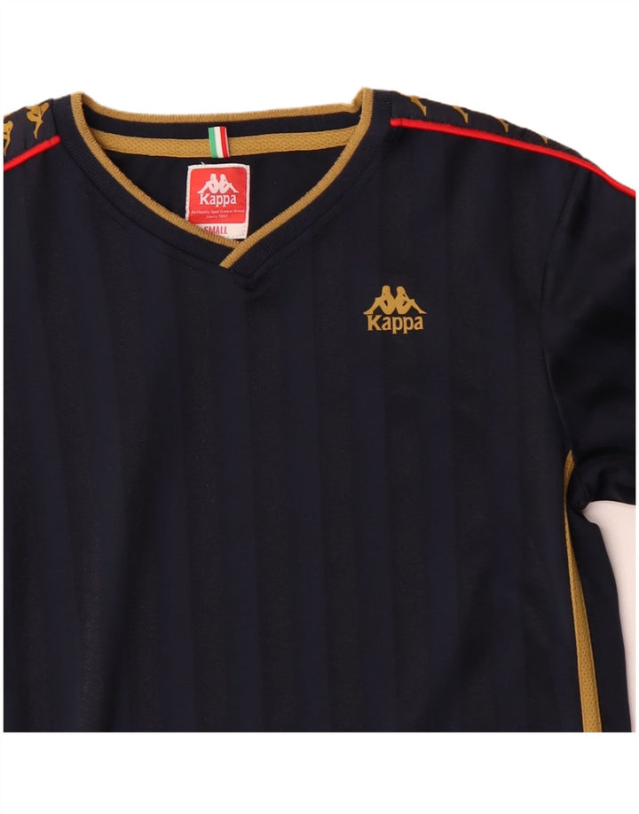 Camiseta masculina Kappa com estampa gráfica pequena azul marinho poliéster