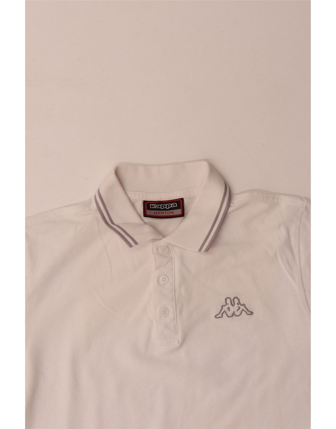 Camisa polo masculina KAPPA de algodão branco médio