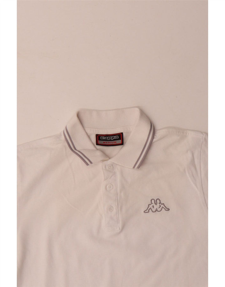 Camisa polo masculina KAPPA de algodão branco médio