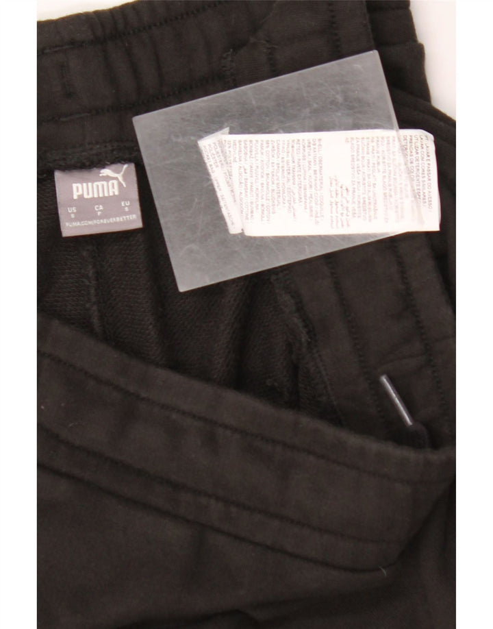 PUMA Womens Graphic Tracksuit Trousers Joggers UK 10 Small Black Cotton