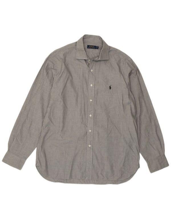 Polo Ralph Lauren Camisa masculina tamanho 17 43 XL algodão cinza