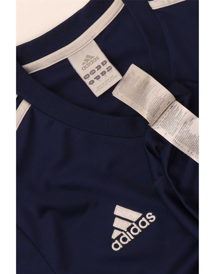 Adidas Mens Camiseta Top Pequeno Poliéster Azul Marinho