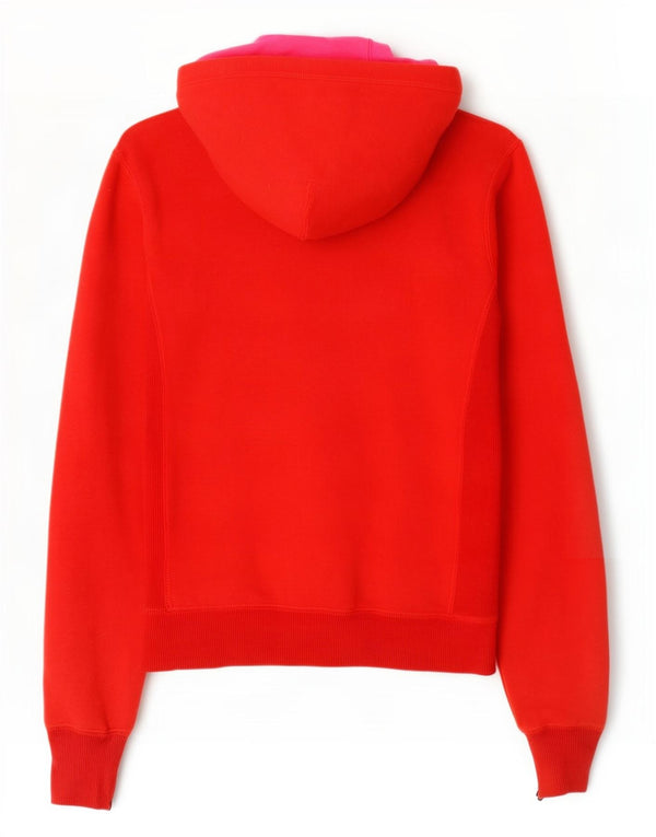 Suéter feminino Nike com capuz e zíper oversized UK 10 pequeno algodão colorido vermelho
