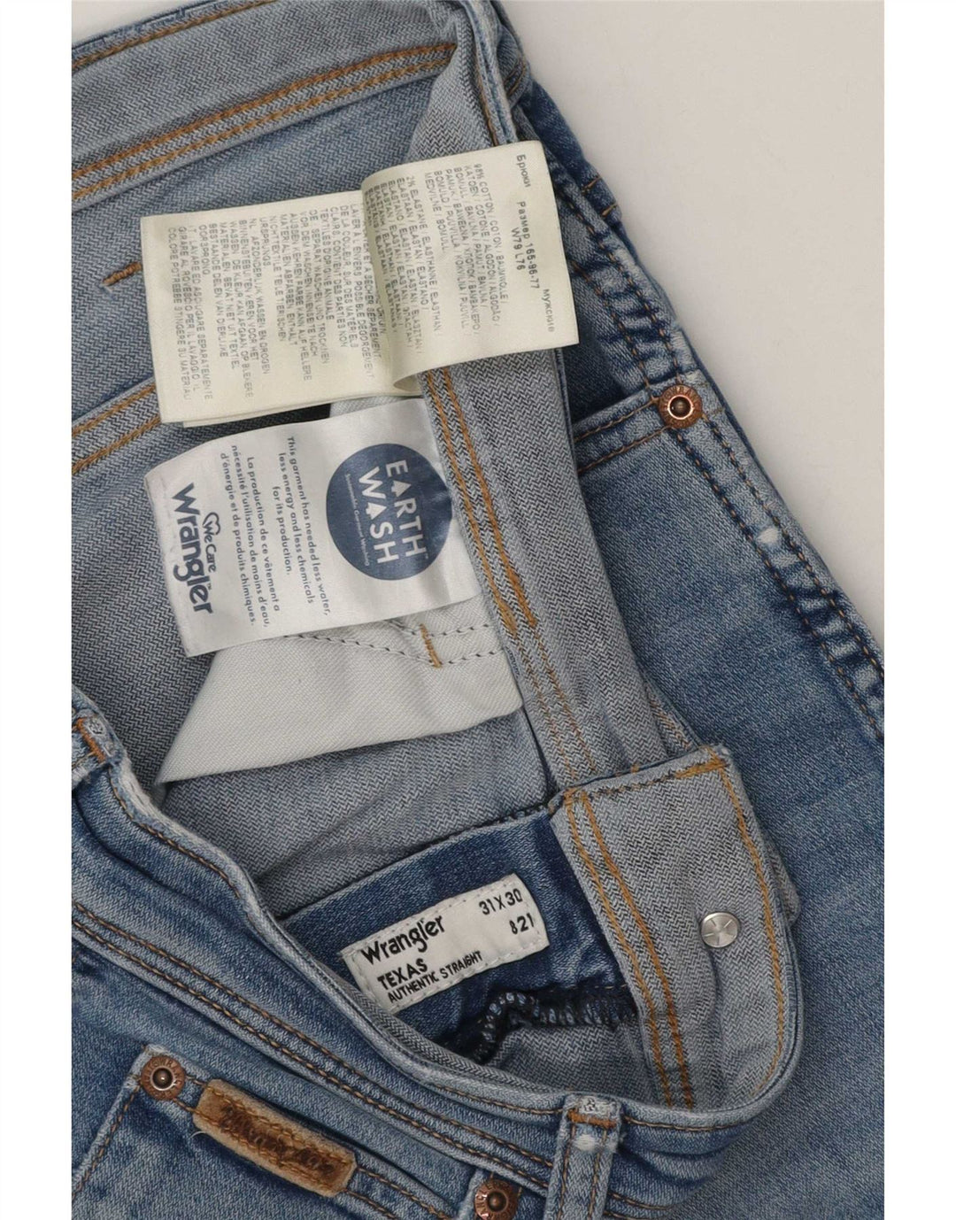 Wrangler Masculino Texas Straight Jeans W31 L30 Azul Algodão