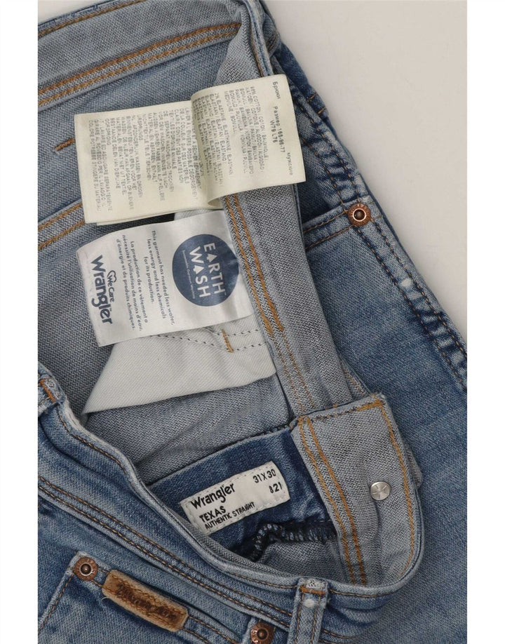 Wrangler Masculino Texas Straight Jeans W31 L30 Azul Algodão