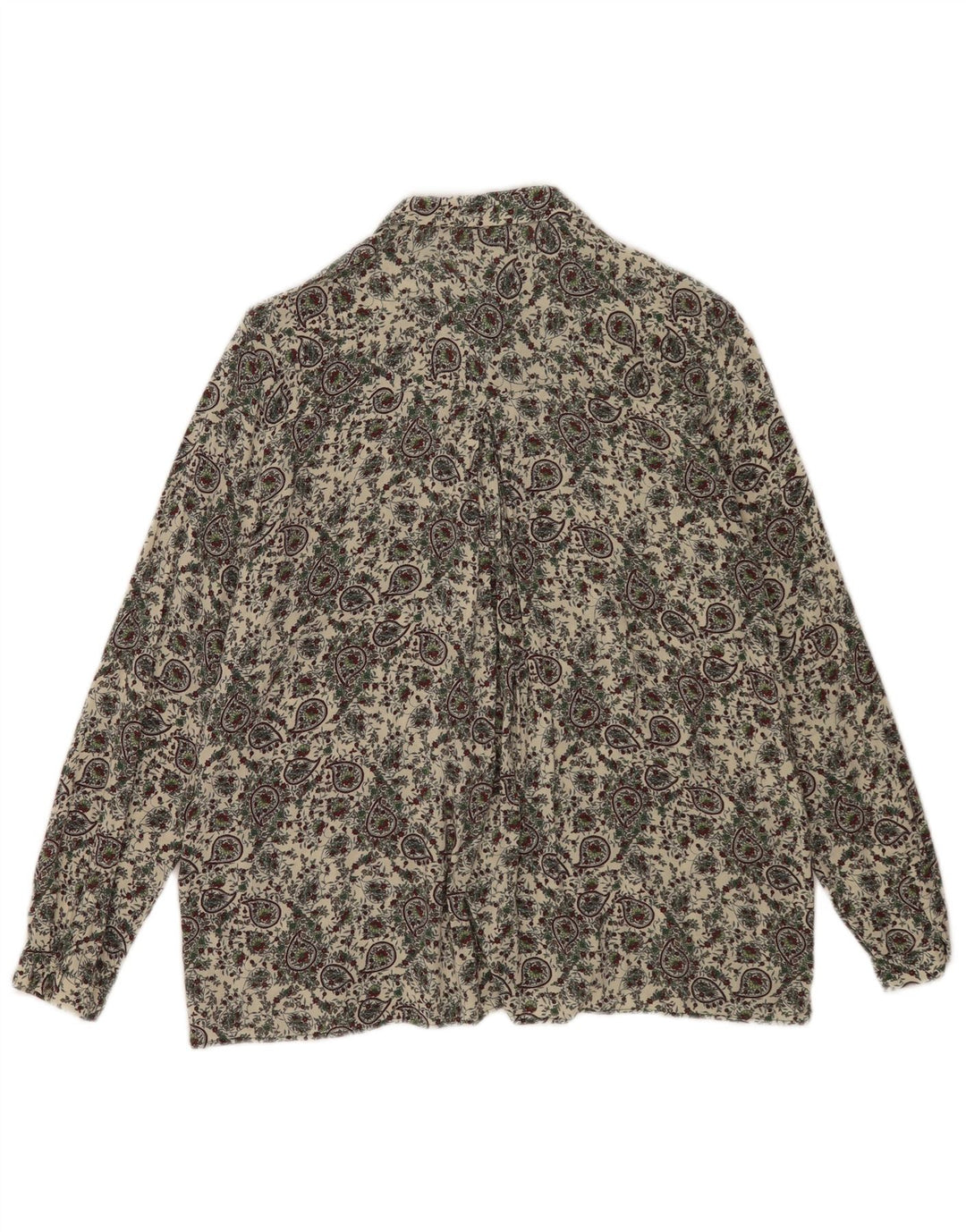 Camisa feminina Zara UK 10 pequena bege Paisley