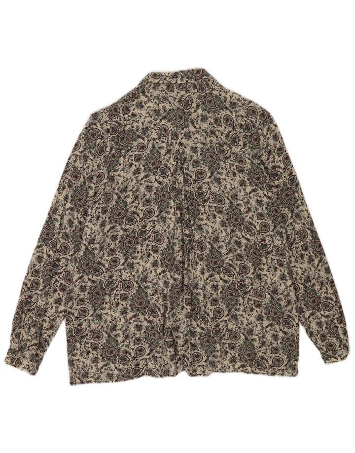 Camisa feminina Zara UK 10 pequena bege Paisley