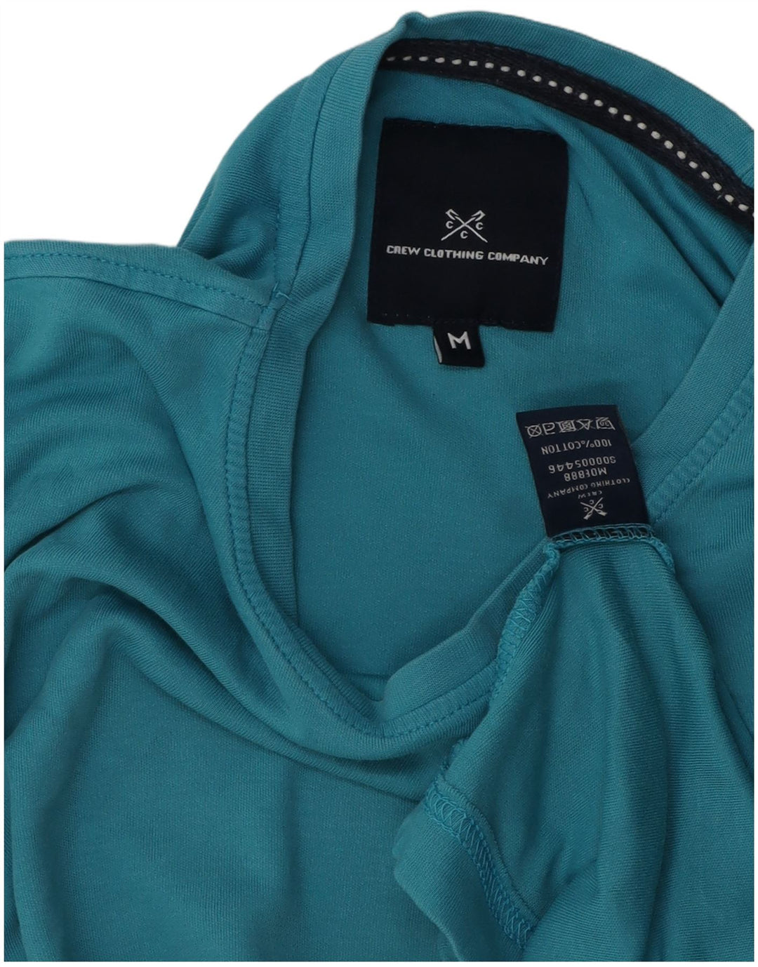 Camiseta masculina Crew Clothing Top algodão azul médio