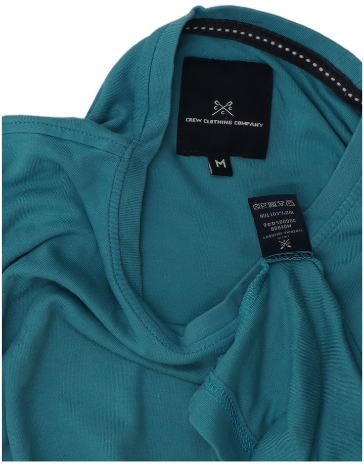 Camiseta masculina Crew Clothing Top algodão azul médio