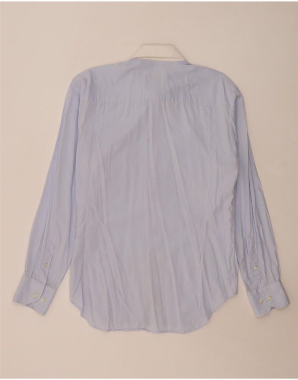 Camisa masculina Trussardi tamanho 42 16 1/2 grande bloco colorido azul
