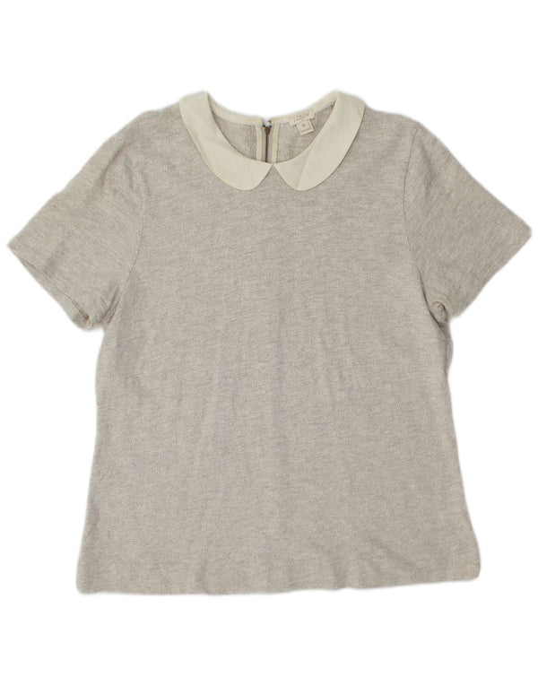 Blusa feminina J. CREW Top UK 18 XL algodão cinza