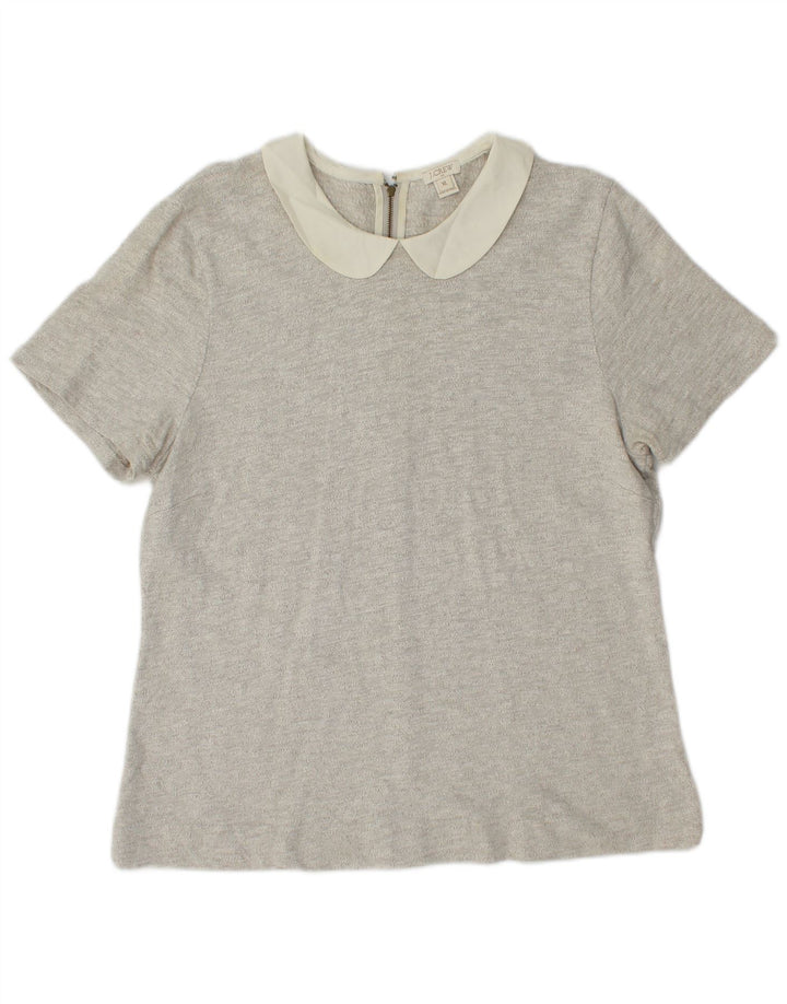 Blusa feminina J. CREW Top UK 18 XL algodão cinza