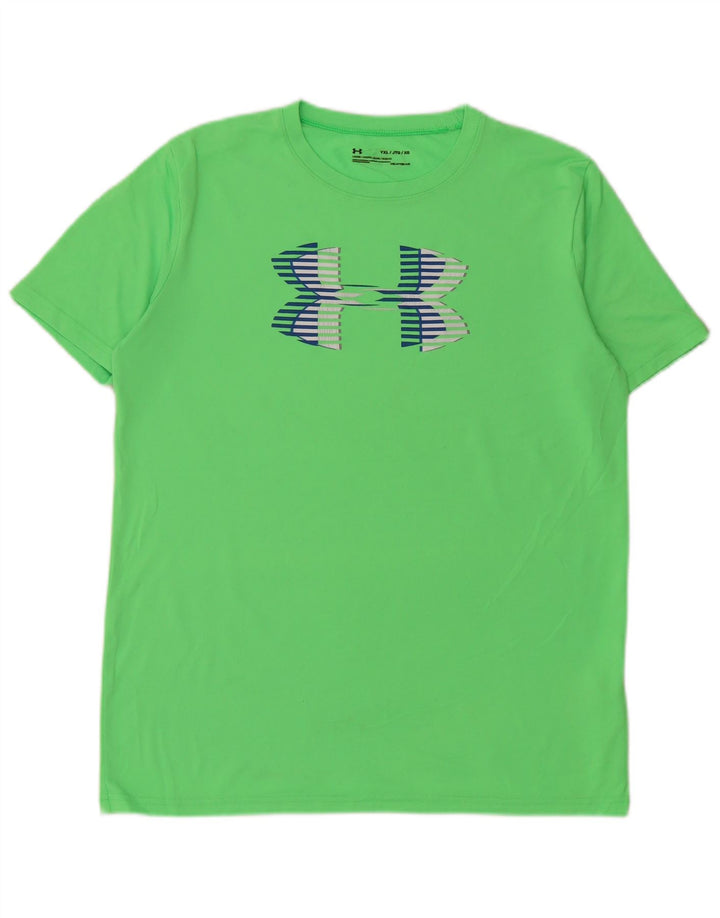 Camiseta gráfica UNDER ARMOUR Boys Heat Gear 13-14 anos XL verde