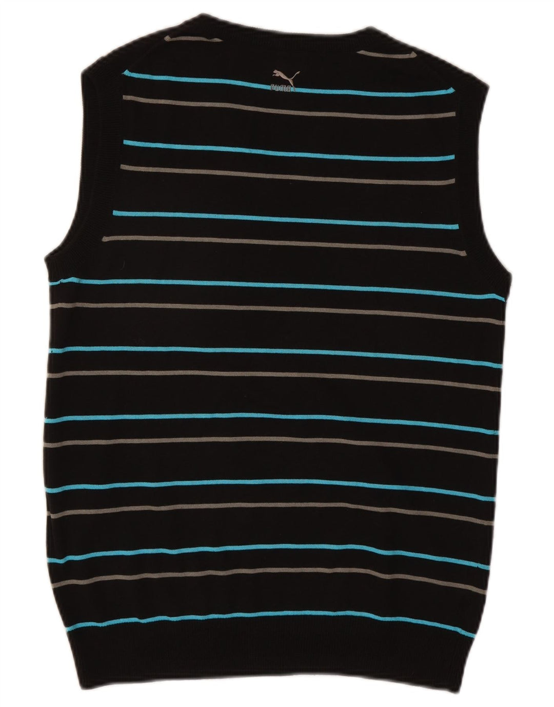 Puma Mens Vest Tank Top Médio Algodão Listrado Preto