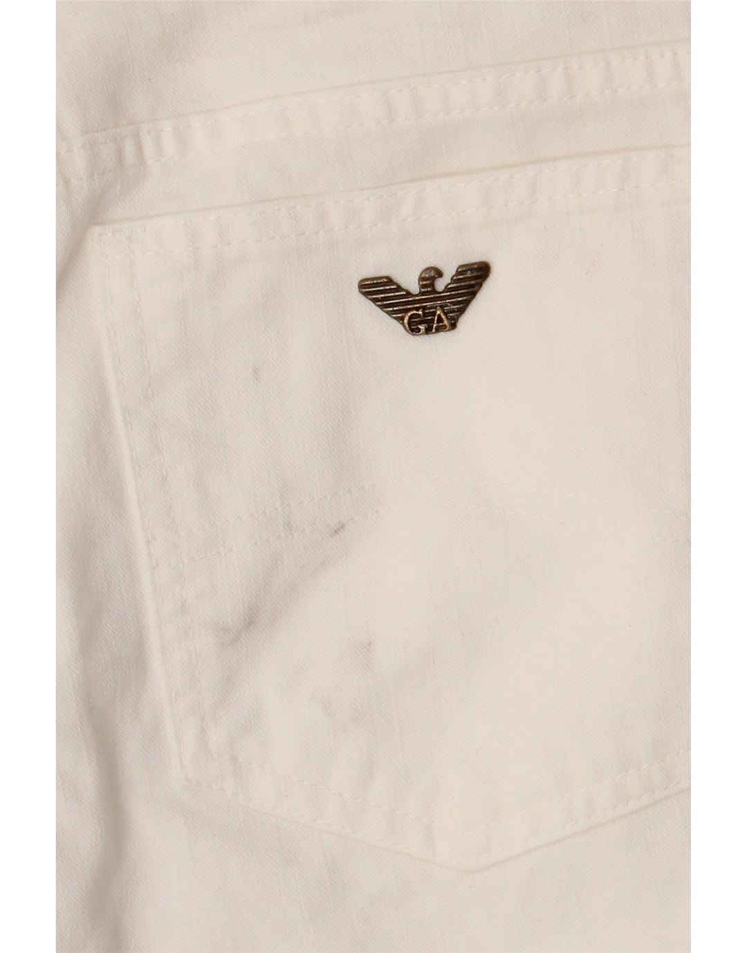 ARMANI Womens Straight Casual Trousers  W31 L27 White Cotton Vintage Armani and Second-Hand Armani from Messina Hembry 