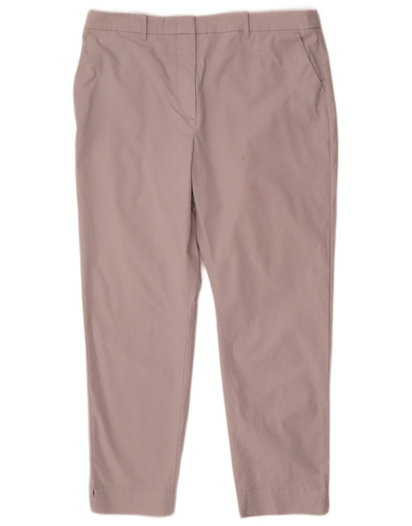Calça chino feminina Marks & Spencer de cintura alta Reino Unido 16 grande W34 L27 cinza