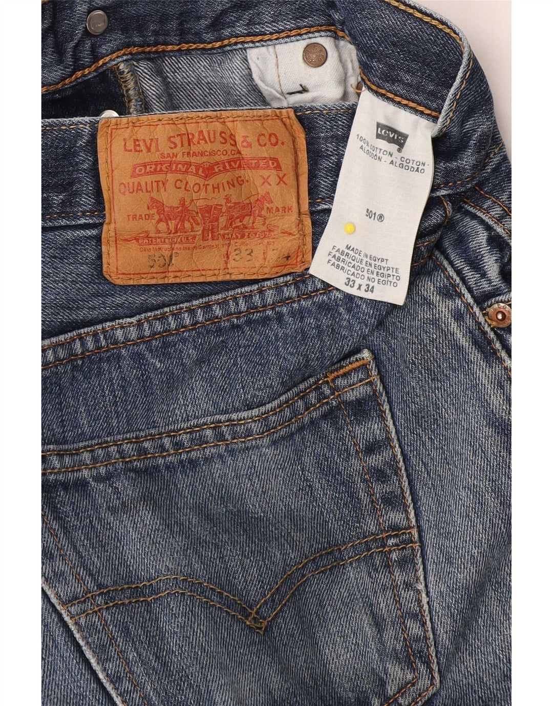 Levi's Masculino 501 Straight Jeans W33 L34 Azul Algodão