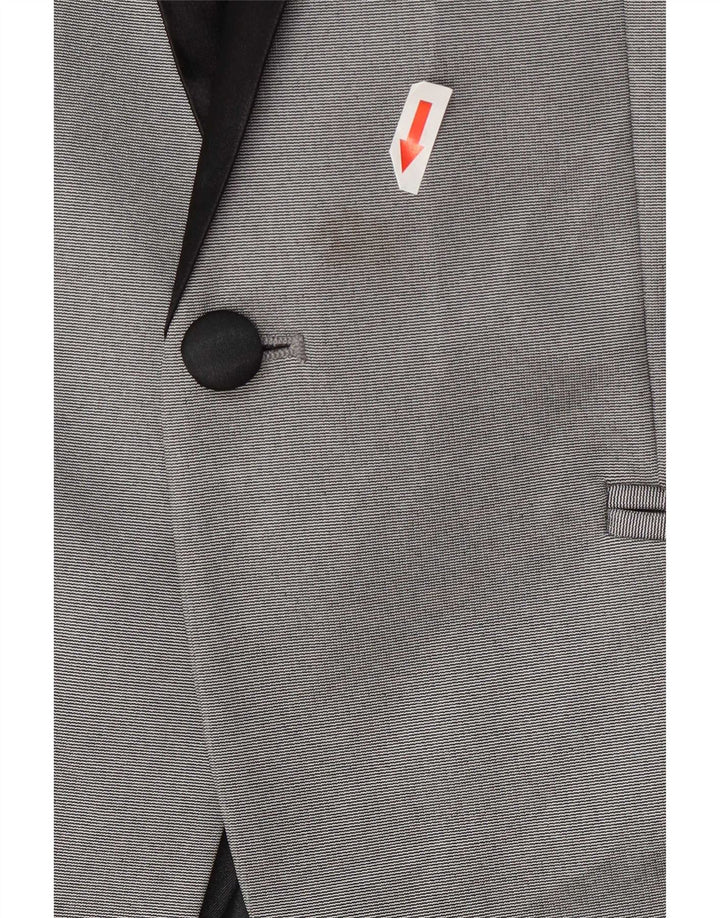 Jaqueta blazer masculina Zara com 1 botão UK 36 poliéster cinza pequeno