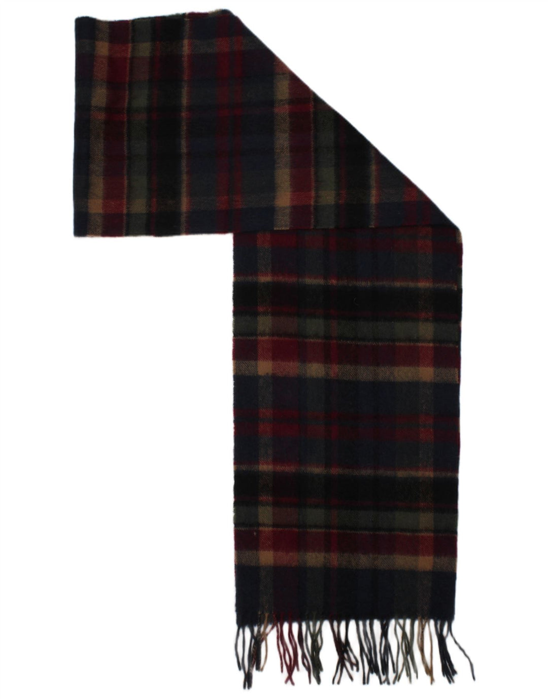 Lenço retangular masculino Barbour tamanho único xadrez multicolorido lã de cordeiro clássico