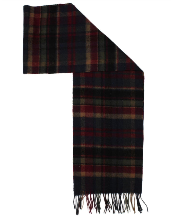 Lenço retangular masculino Barbour tamanho único xadrez multicolorido lã de cordeiro clássico