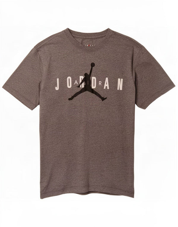 Camiseta Jordan masculina gráfica top pequeno algodão cinza