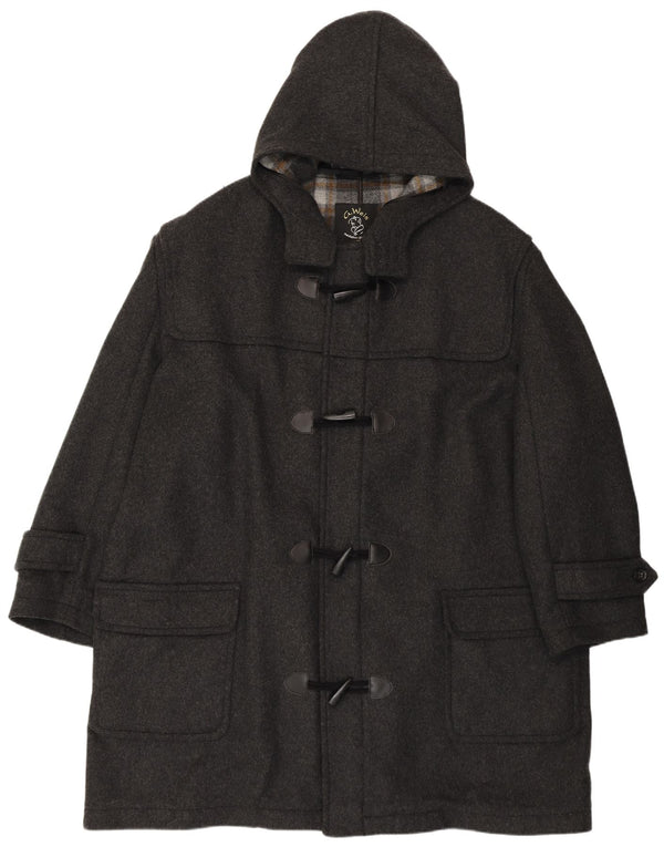 Casaco masculino vintage solto com capuz e lã cinza UK 50 4XL