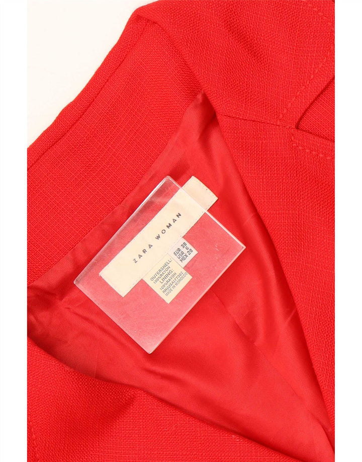 Jaqueta blazer feminina Zara manga 3/4 UE 38 pequena rayon vermelho