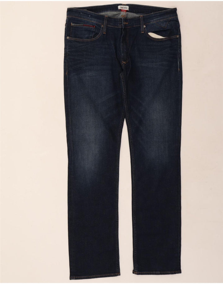 Jeans retos masculinos Tommy Hilfiger W38 L36 algodão azul marinho
