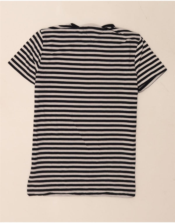 Camiseta masculina extra slim Tommy Hilfiger grande algodão listrado azul marinho