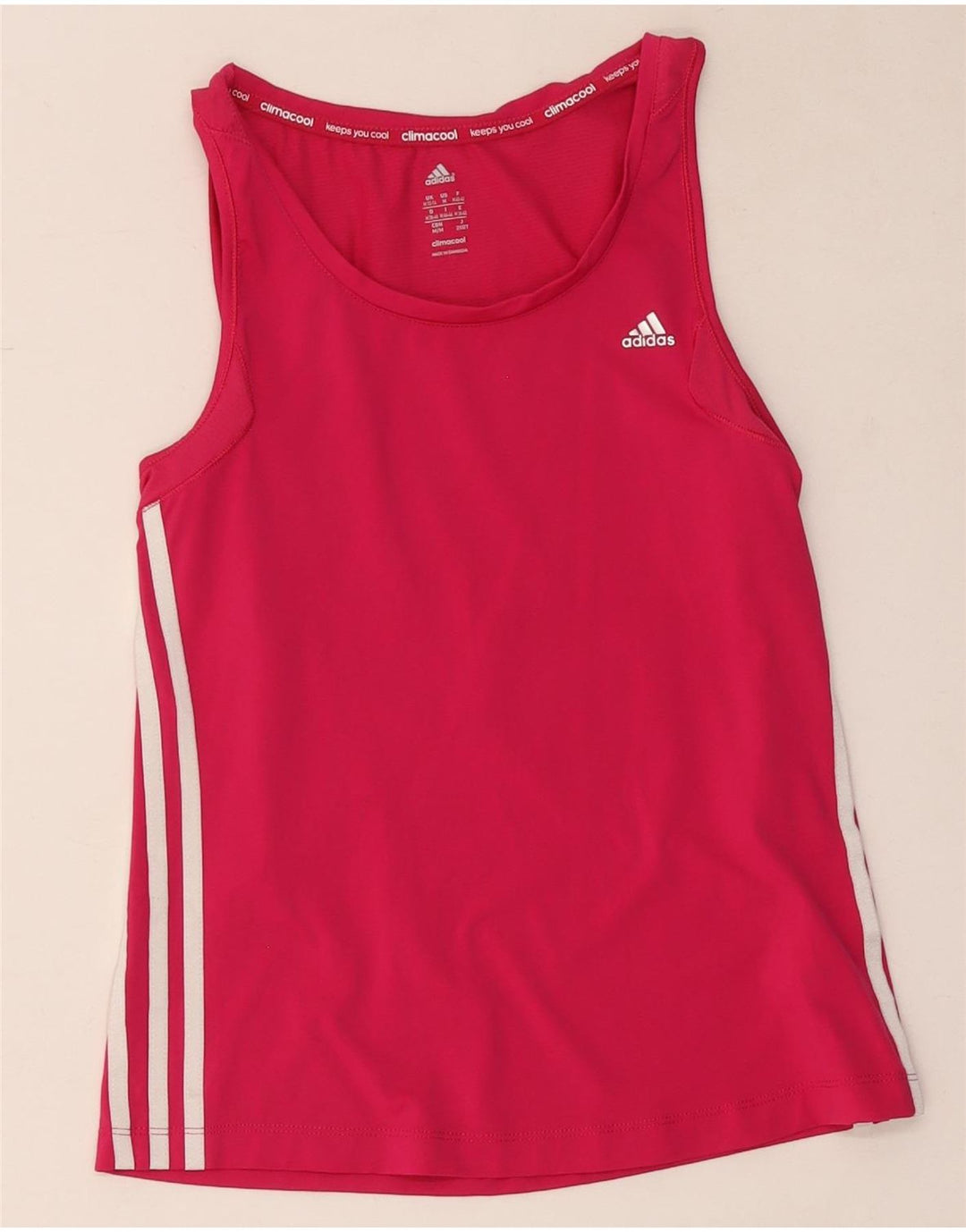 Adidas Feminino Climacool Vest Top UK 12/14 Médio Rosa Poliamida