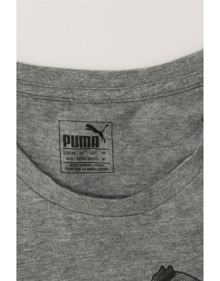 Camiseta masculina Puma Graphic Top cinza médio manchado