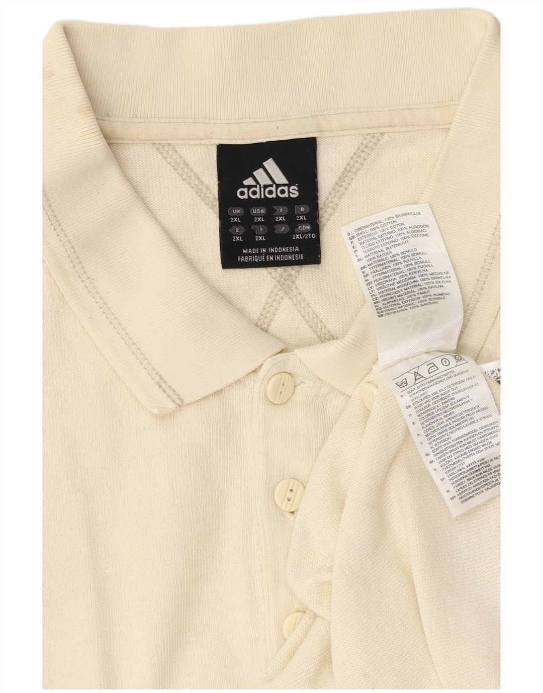 Camisa polo masculina ADIDAS 2XL algodão branco
