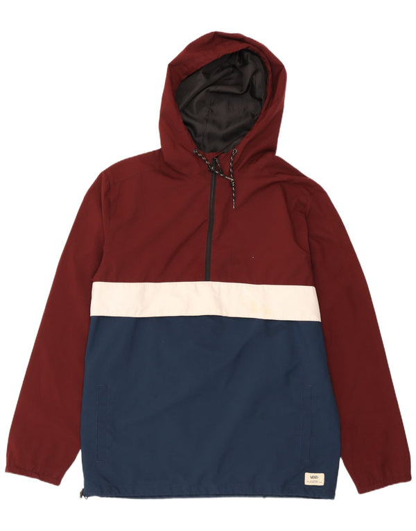 Jaqueta de chuva masculina com capuz Vans UK 38 Medium Burgundy Colourblock