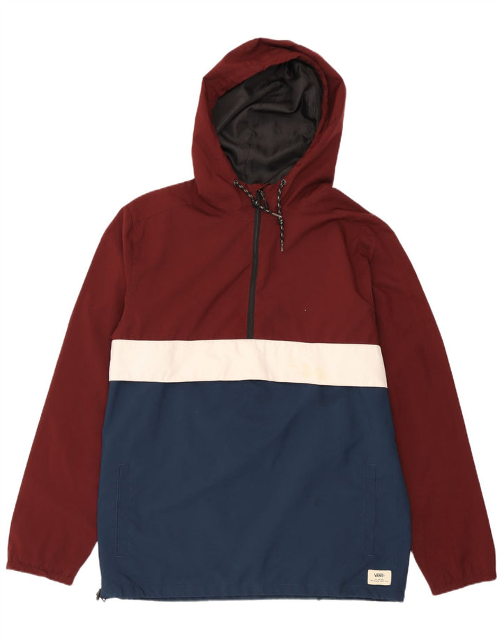 Jaqueta de chuva masculina com capuz Vans UK 38 Medium Burgundy Colourblock