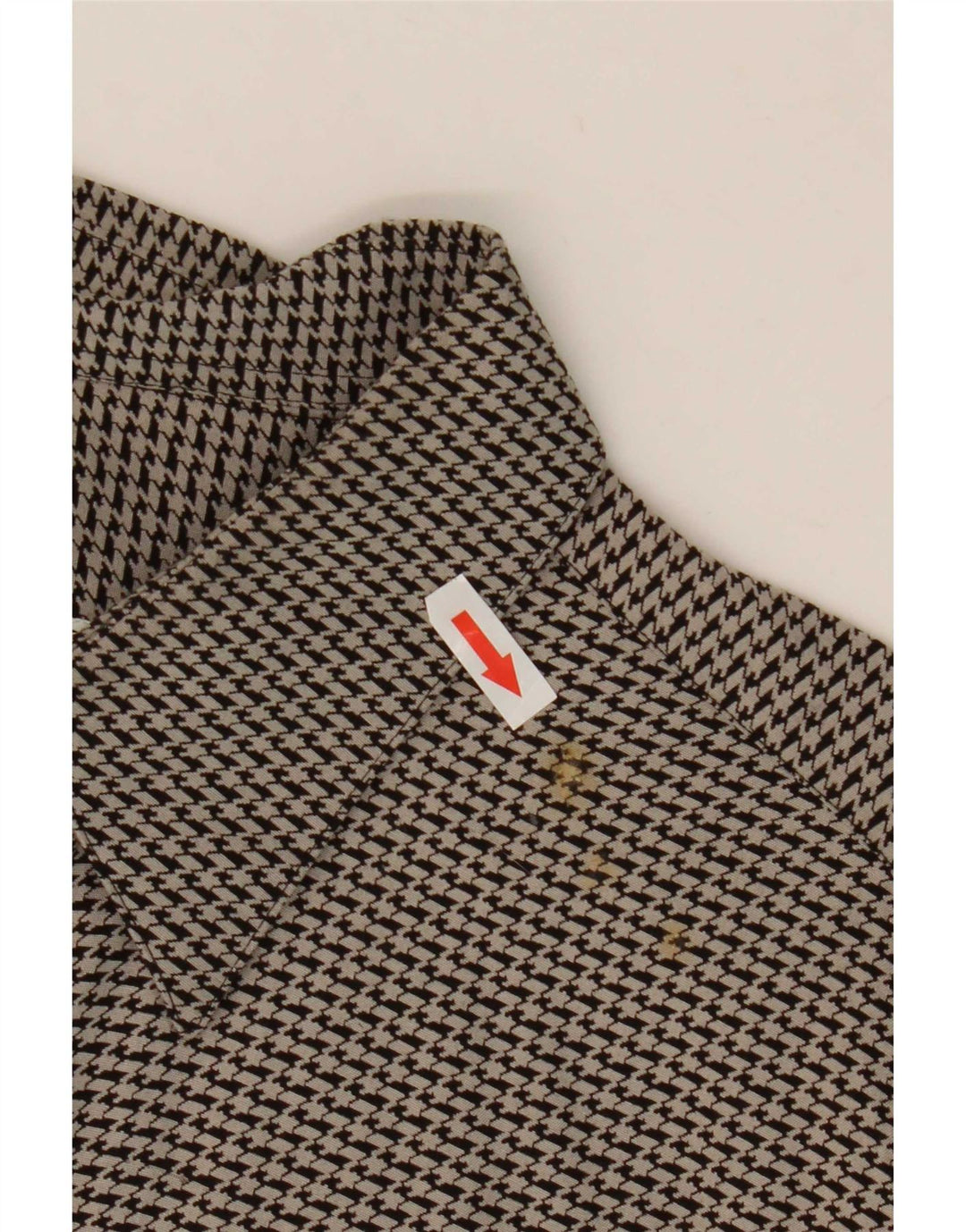 Camisa masculina vintage grande viscose cinza Houndstooth