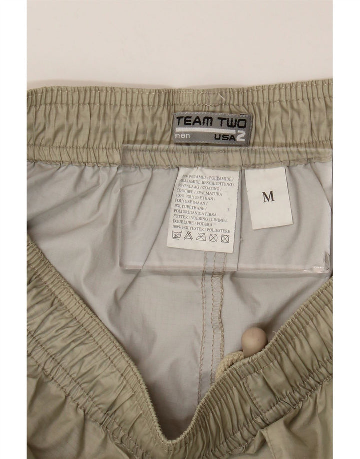 Calça de treino masculina vintage poliamida bege médio