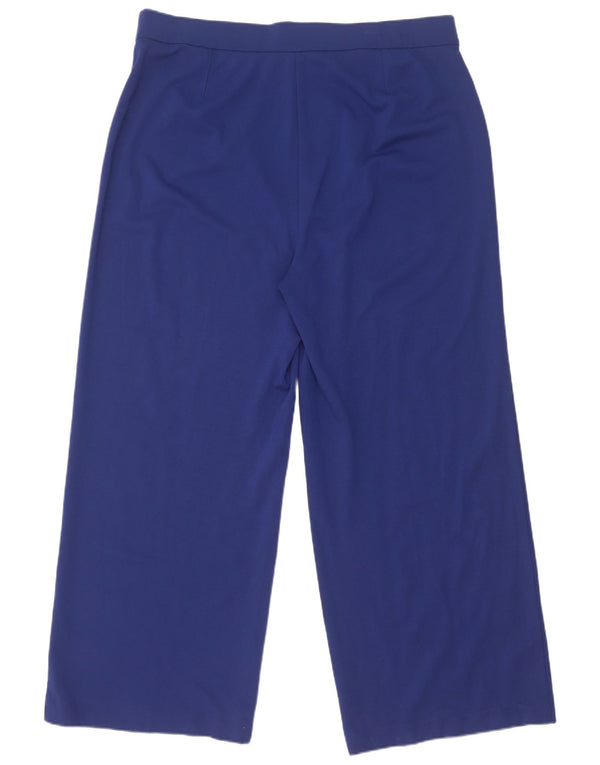 Calça de treino feminina Marks & Spencer com pernas largas UK 20 2XL azul viscose