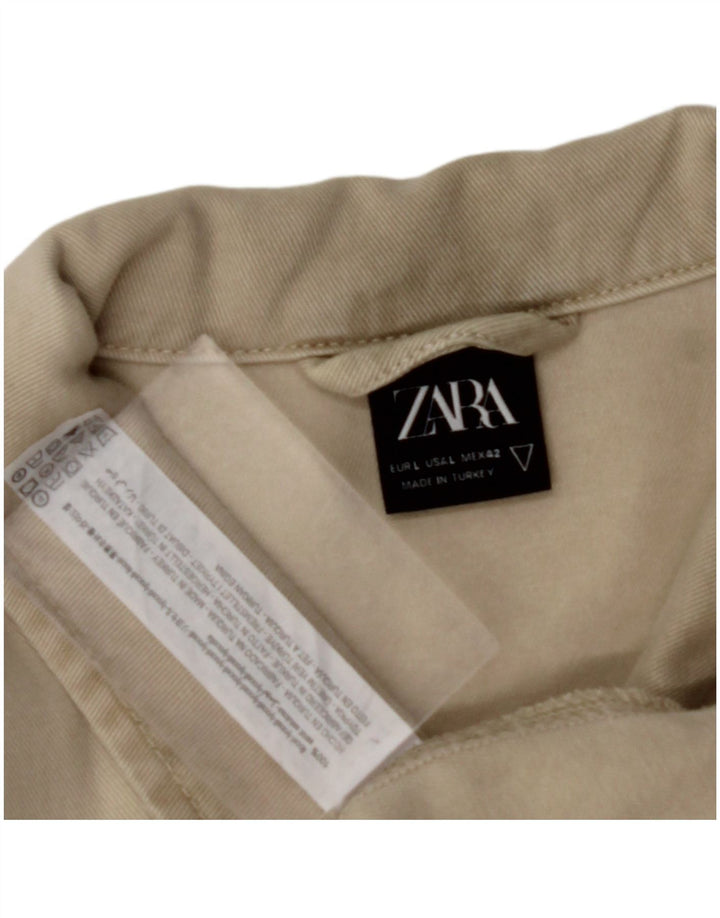 ZARA Mens Bomber Jacket UK 40 Grande Bege Lyocell
