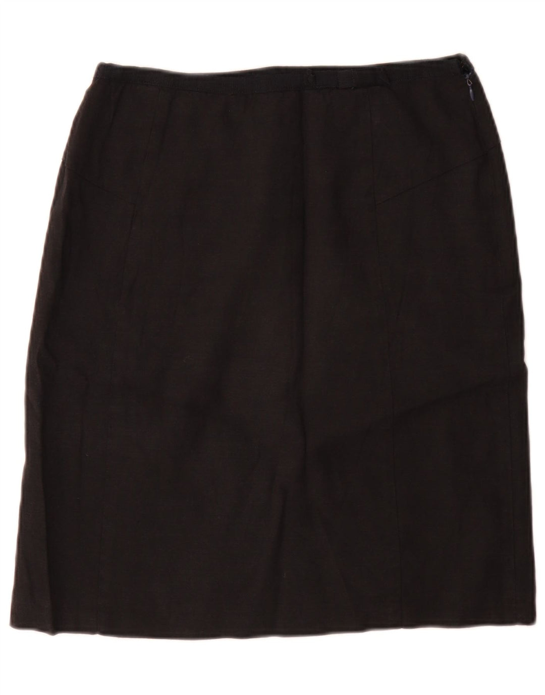 Saia reta feminina Jigsaw Reino Unido 12 médio W28 linho preto