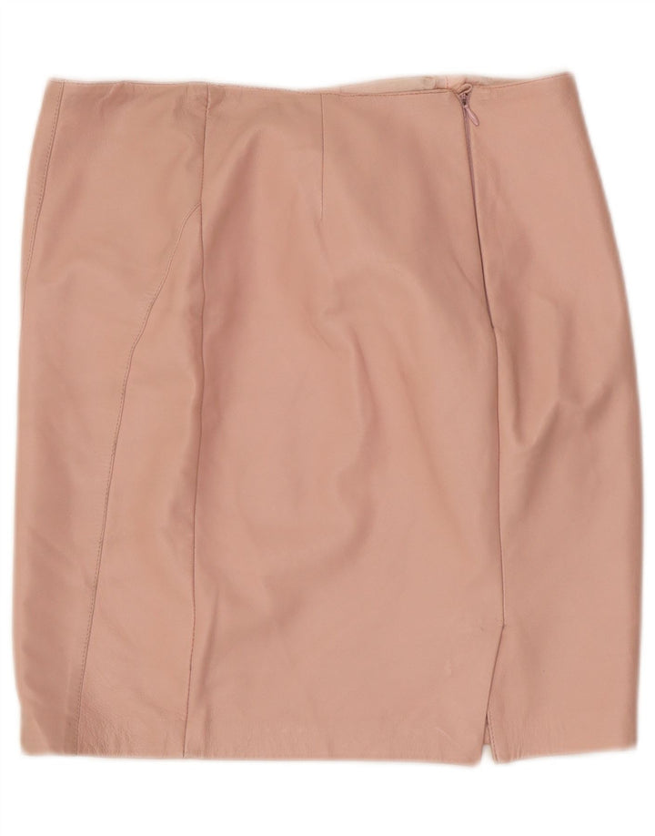 Saia de couro feminina vintage W32 grande rosa