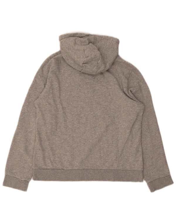 Jumper com capuz gráfico feminino Adidas UK 16/18 grande algodão cinza