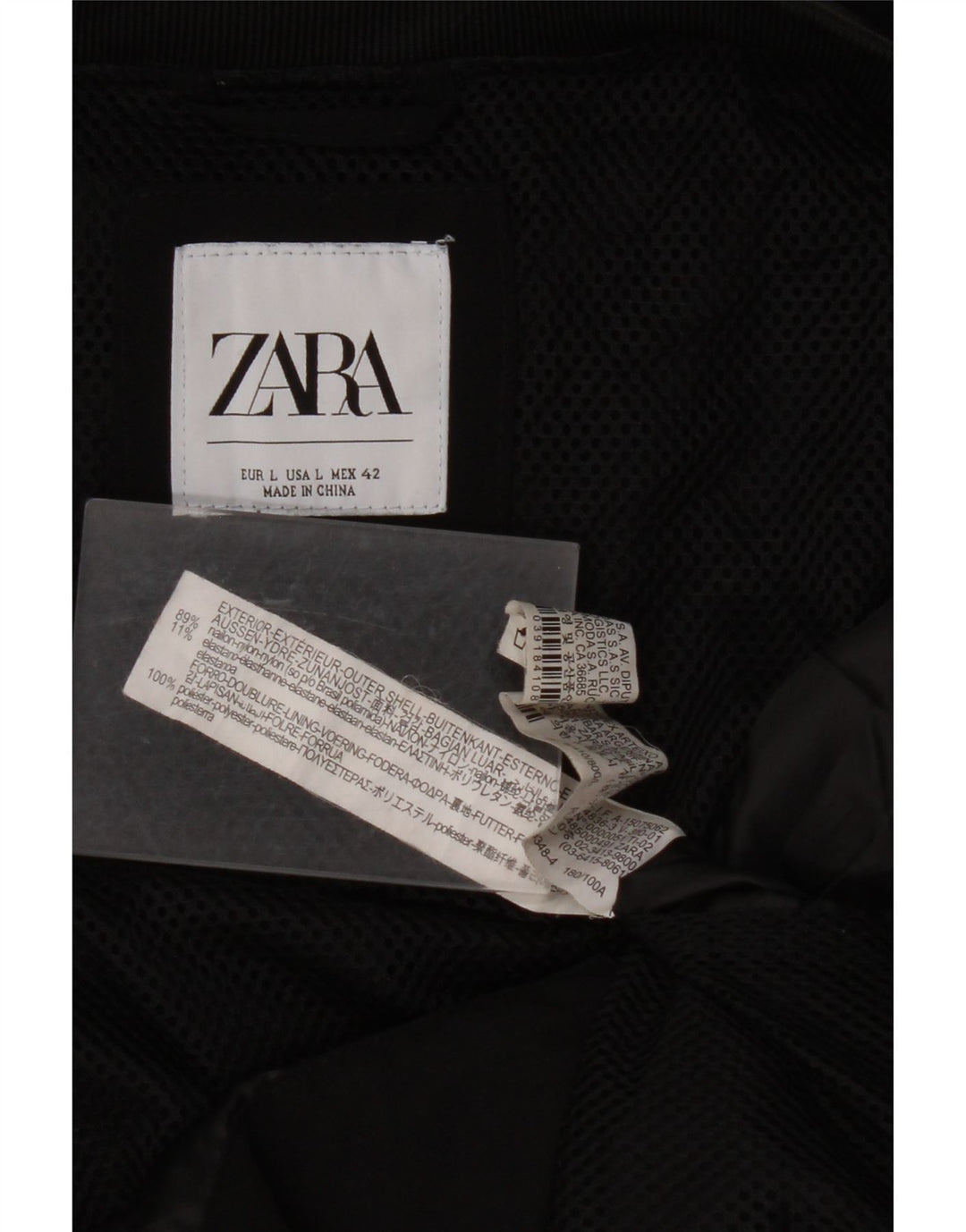 Jaqueta bomber masculina ZARA Reino Unido 40 grande nylon preto