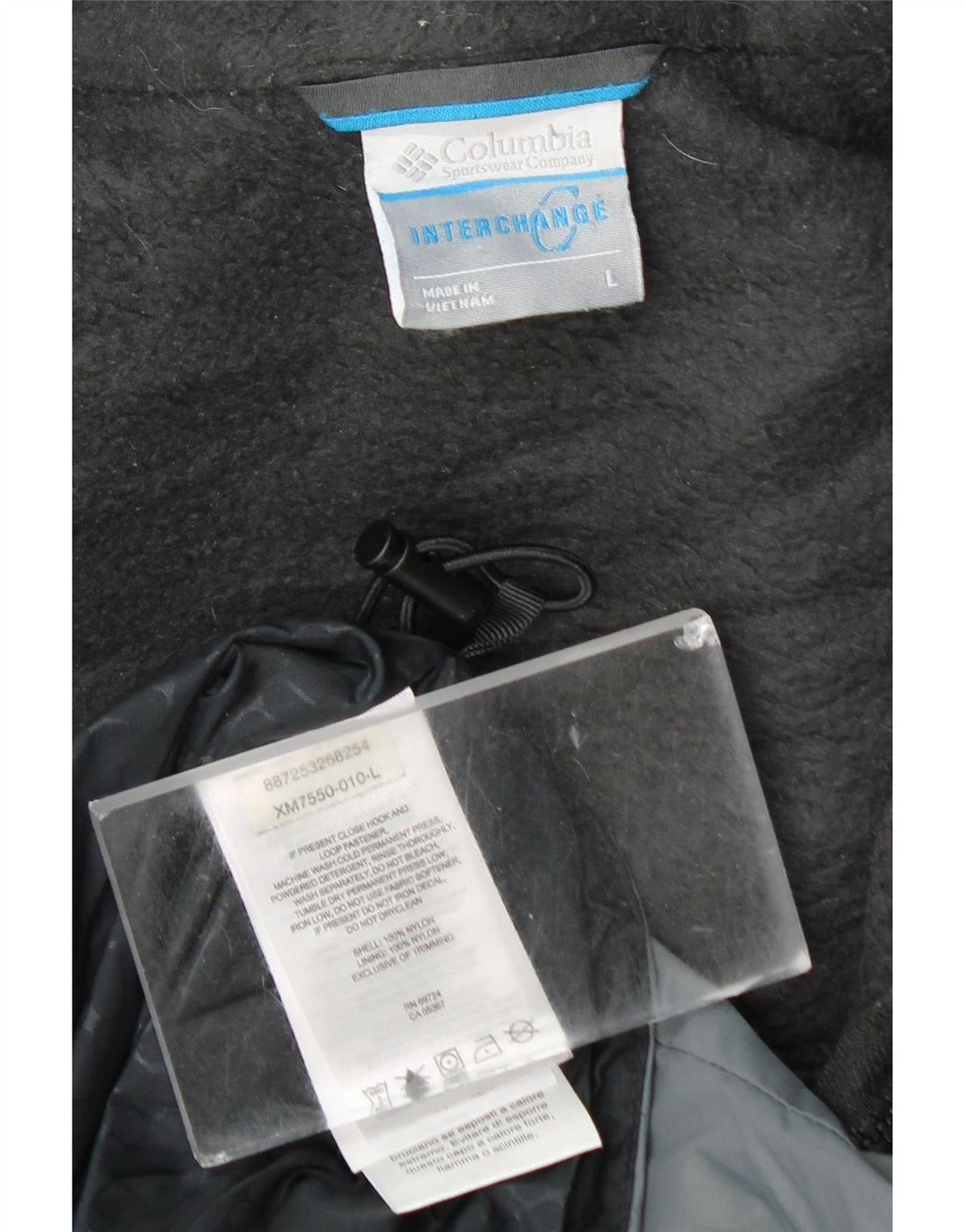 Jaqueta corta-vento masculina Columbia Interchange UK 40 grande bloco colorido preto