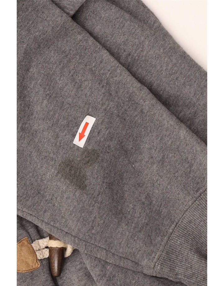 Suéter masculino Massimo Dutti com capuz e zíper grande cinza