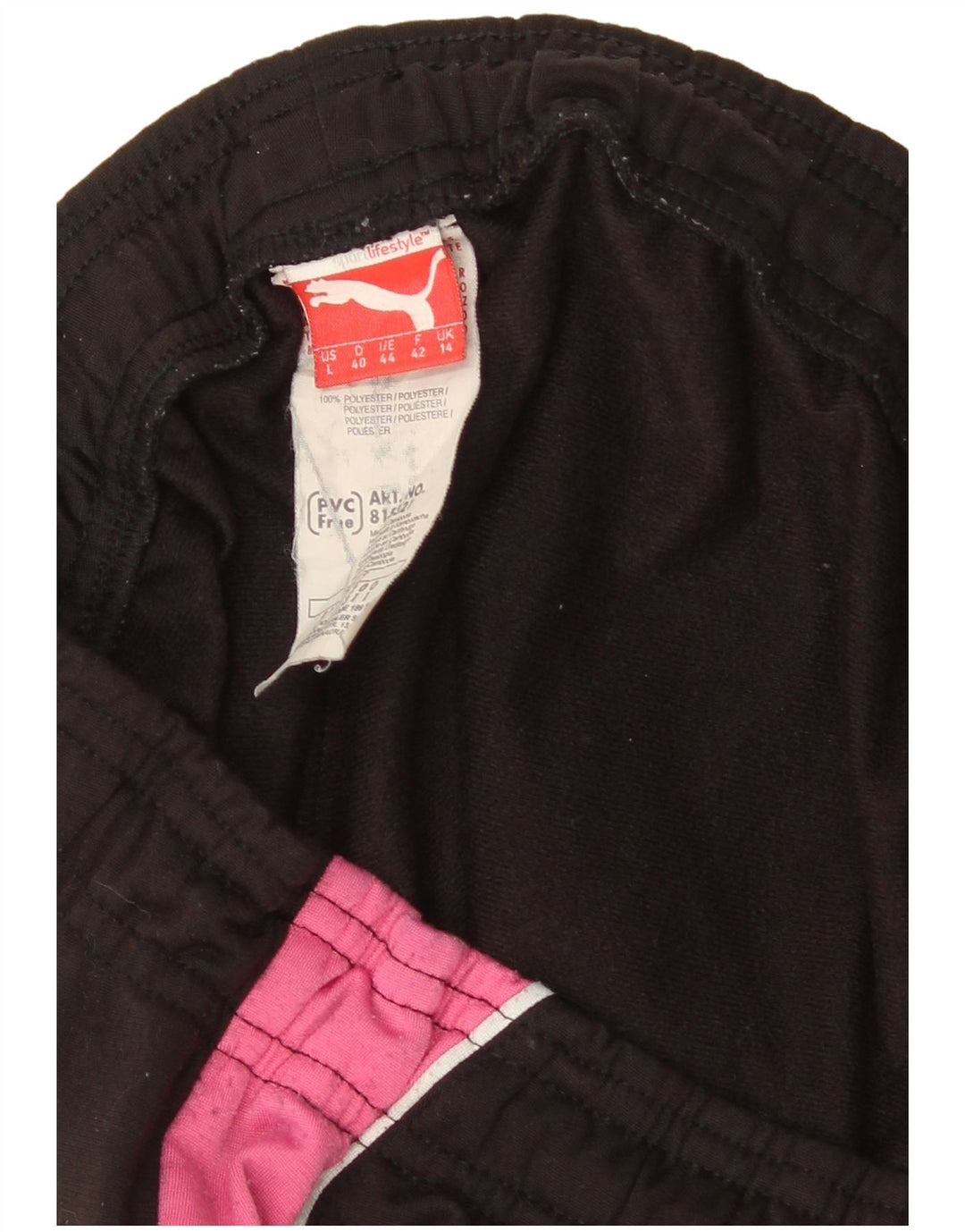 Calça de treino feminina Puma UK 14 médio preto colorblock poliéster