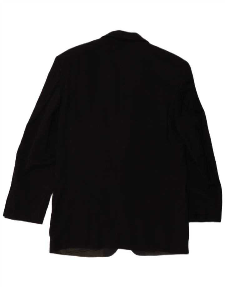 Jaqueta Blazer Masculina Hugo Boss com 3 Botões EU 48 Lã Virgem Azul Marinho Médio
