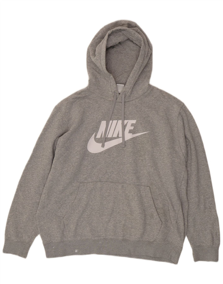 Nike masculino gráfico moletom com capuz XL cinza algodão