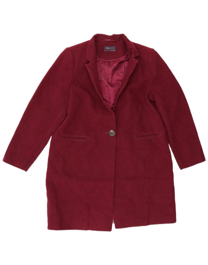 Sobretudo feminino Marks & Spencer Reino Unido 16 grande poliéster roxo