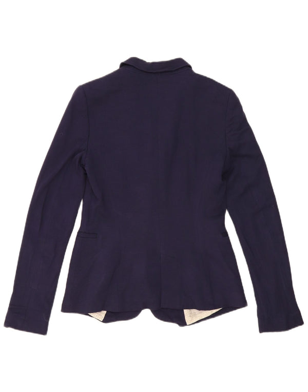 Jaqueta blazer feminina Zara com 1 botão Reino Unido 10 pequena azul marinho